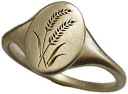 Ringенски прстен на Tuuu, резба на диви цвеќиња бучен прстен, изјава за бенд за жени и дневни додатоци за накит