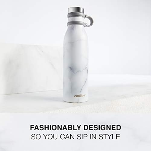 Contigo Couture Thermalock вакуум-изолирано шише со вода од не'рѓосувачки челик, 20oz, Шардоне транспарентен