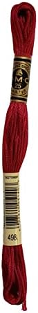 Памук памук со 6 влакна DMC - Семејство за Божиќни црвени бои -4 скии на конец - 8,7yd skeins