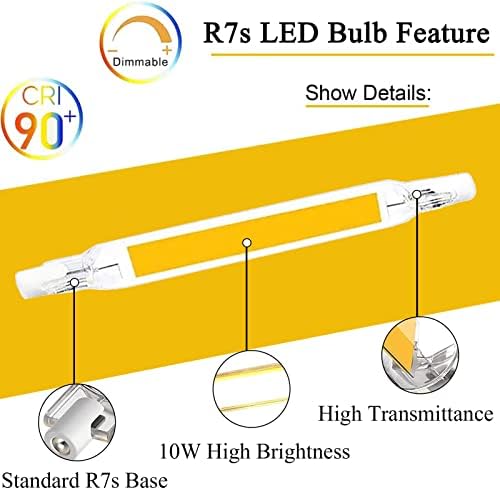 78ММ R7S LED Светилки, 10w Висока Осветленост R7s ДВОЈНО ЗАВРШИ LED Светла, T3 База LED Замена За Халогени Светилки 100w, 360°Агол