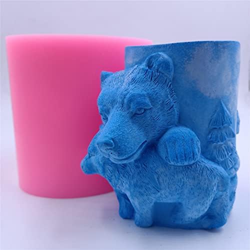 Дизајн на 3Д мечка силиконски калапи за свеќи миризливи свеќа восок од восок, украсување смола Епоксидна гипс занаети силиконски мувла