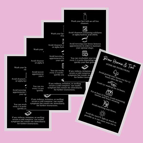 Картички За Инструкции За Веѓи Хена И Нијанса | 50 Пакувања | Физички Печатени 2 х 3,5 инчи Големина На Визит-Картичка | Комплет За Подигнување