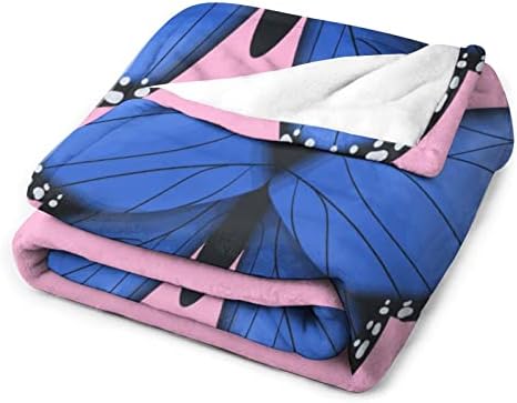 60 х80 Симпатична Анти-Пилинг Антиалергиски Фланелен Мека Ќебе Уметност Дизајн Убава Животинска Пеперутка Инсекти Замислете Фрлања За Миленичиња