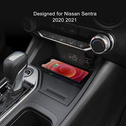 Безжичен полнач Carqiwireless за Nissan Sentra B18 2020 2021 2022 2023 Центар за додатоци Центар Конзола безжична полнење подлога Мат за
