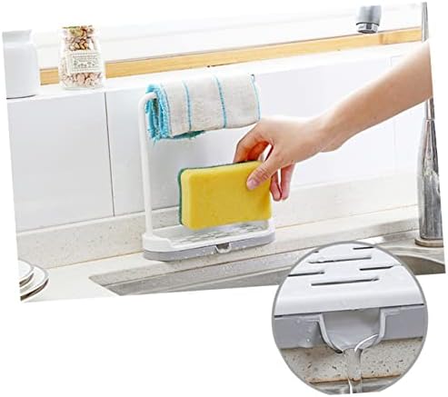Upkoch caddy сад countertop for rackbeige крпа партал пластичен мијалник отстранлив со сунѓер организатор со двојно складирање