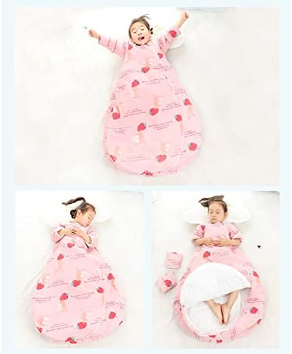 LJfli Sleepsking Tagn Sleeper Baby Baby Spring и есенски тенки памучни отстранливи ракави за анти-кик за бебиња и мали деца