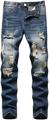 Тренд на духови за мажи Дгм-jlmy, тенок фармерки, строги панталони, истегнат фармерки искинати слаби фармерки со тексас панталони со дупка