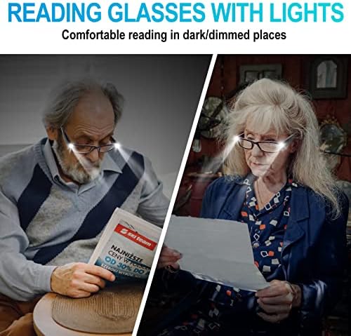 Плима Оптички Очила За Читање Со Светла Светли Лед Читачи Сина Светлина Блокирање Против Замор На Очите
