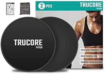 Тракори Fitco Premium Core Core Sliders - 2PCS двојна еднострана фитнес лизгачи за работа | Вежбани лизгачи | Сила слајдови | Вежбани лизгачи