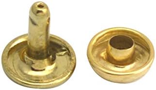 Wuuycoky светло златно двојно капаче за метални метални метални метални капаци и пост 10мм пакет од 100 комплети
