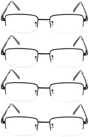 Гуд за читање очила 4 пара половина рамка Метал читатели жени мажи за очила