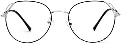 Zeelool Unisex Classic Metal Round Eyeglasses Frame со не-напис чиста леќа Ester ZDX052460