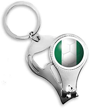 Нигерија Национално знаме Фудбал Фудбал Фудбал Ноил Нипер прстен клуч за шишиња со шишиња со шишиња Клипер