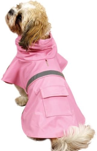 Гвадијанска опрема за кучиња од дожд, розова со рефлексивни ленти, мали