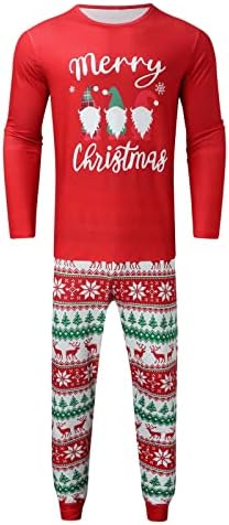 Дијаго Појавување на празници за празници, Семејство за божиќни семејни маички со долги ракави и панталони за ноќна облека за ноќна