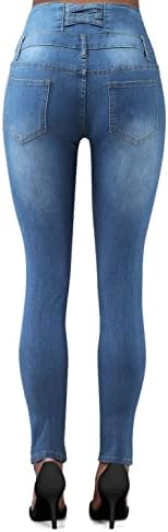 Tementiveенски темперамент секси фармерки со високи тенок панталони со тенок фитли