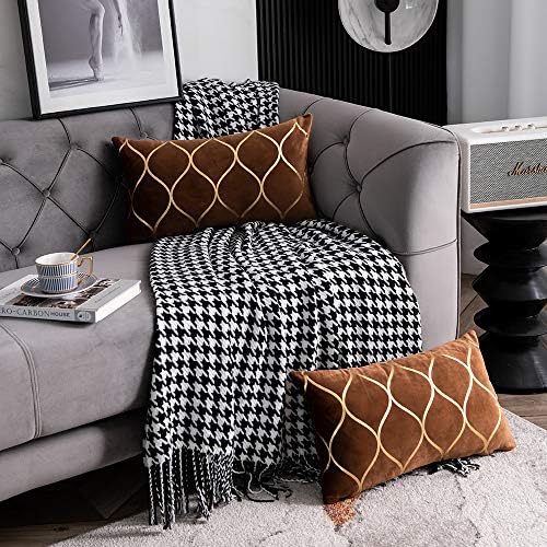 ДЕЗЕН Gold Velvet Throw Pillow Covers: 2 Pack 18x18 Inch Square Decorative Pillow Cases for Bedroom Sofa Couch Living Room Пинк