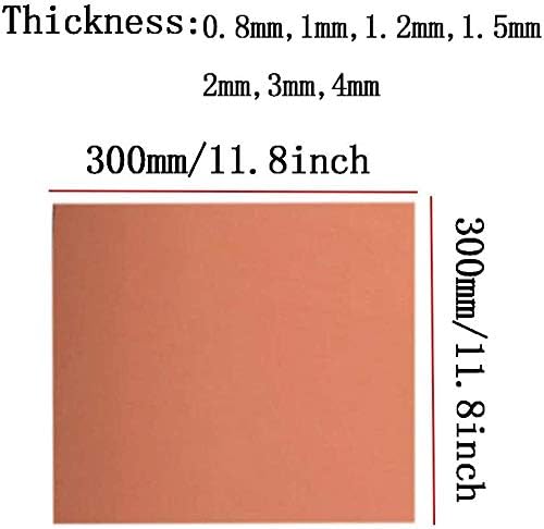 Метална бакарна фолија на Xunkuaenxuan 99,9% Материјал за исечена плоча од метална плоча 300mmx300mm месинг плоча