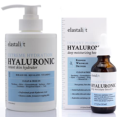 Навлажнувач на еласталифт хијалуронска киселина + витамин Ц крем за лице | Крема за анти -стареење хидрантен + лосион за лице за