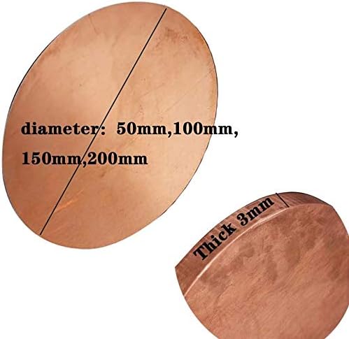 Месинг со месинг чист бакарен диск, тркалезна кружна плоча за гејпти, кружен H62 бакар CNC метал, работна суровина Дебелина 3мм, дијаметар50мм