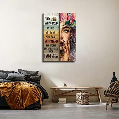 Тие шепнат на неа не можат да издржат невреме инспиративни цитати wallидна уметност абориџина девојка постер HD печатење дневна соба