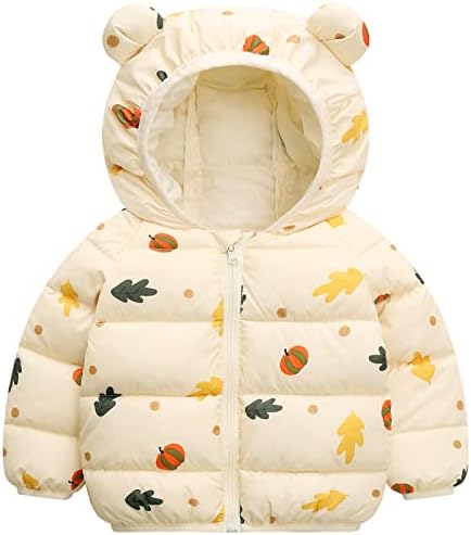 Момчиња за девојчиња од морето девојчиња зимски палта бебе светло пуферка со качулка со слатка топла надворешна облека
