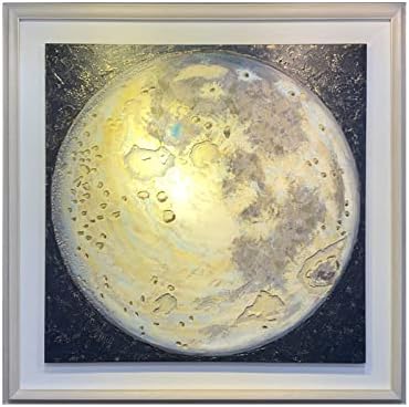 ZZCPT ART рачно насликани - рачно насликано пејзажно масло сликарство на платно, сликарство за декорација на 3D месечина, декоративни