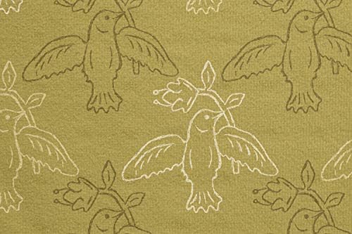 Ambesonne Dove Yoga Mat крпи, силуети на цртежи на летање со гулаб, илустрирани со рака, нелизгање на пот-абсорбента јога пилатес, подлога за вежбање, 25 x 70, Земја жолт темен как?