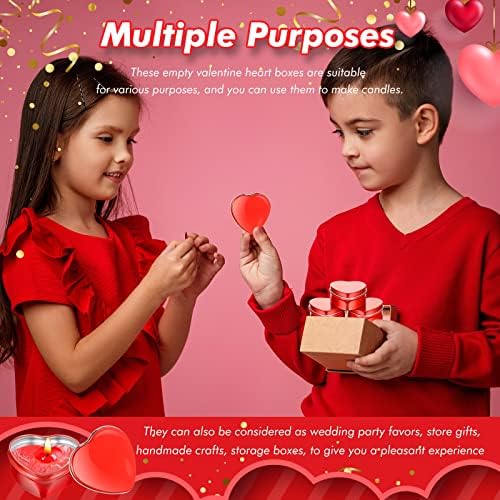 Женгми Денот На Вљубените Калапи за Свеќи 2оз Празни Тегли Со Свеќи Во Облик на Срце За Правење Свеќи Црвено Срце Метални Калапи