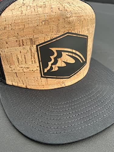 Корк Snapback Капаџија капа со силиконски лого за риболов со црно црно