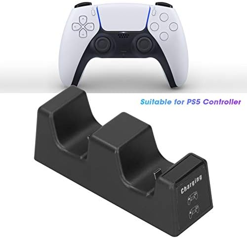 Liujaos Контролер Полнач, Двојна USB Полнач ЗА PS5 Gamepad Gamepad Контролер Станица Полнач ЗА PS5 ЗА Полнење Докинг Станица Штанд