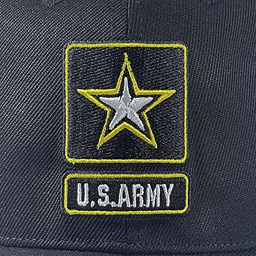 лого на американската армија во американската армија извезено тато капа спорт на отворено Snapback Прилагодливо бејзбол капа црна, 7-7 58