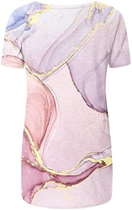 Краток ракав 2023 Облека екипаж на вратот Графички лабав вклопување опуштено вклопување врвен маица за девојки есен летен памучен блуза fg