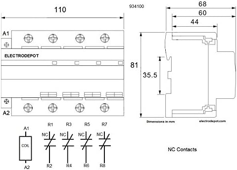 100 засилувач на контакт нормално затворен NC 100A, 4 пол 120V калем, 110V осветлување, моќност, префрлување