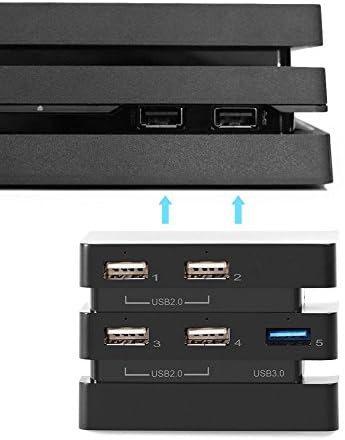 Велаурс црн USB сплитер, ABS USB центар, за PS4 Pro конзола PS4 Pro