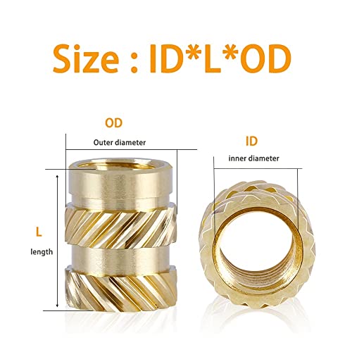 Waleni Nut M2 M2.5 M3 M4M5 M6 BRASS HOT MOLT INSERT Knurled Nure Train Train Ture Turting Double Twill Injection Injection Nut за 3Д печатач)