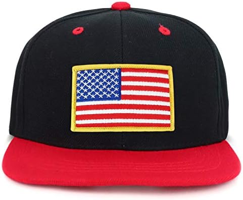 Армикреј Младински Кид Жолто Американско Знаме Лепенка Рамен Бил Snapback 2-Тон Бејзбол Капа