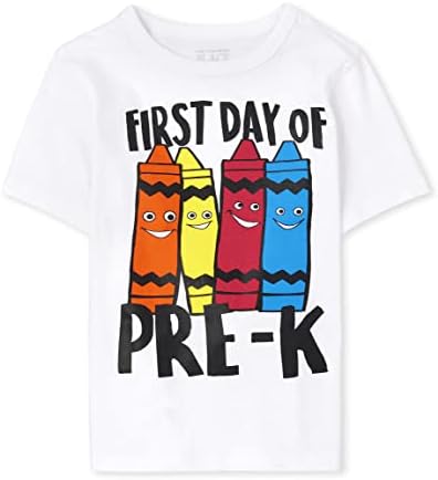 Детско место бебе и графичка маица за кратки ракави за момчиња за деца