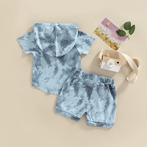 2 парчиња новороденче девојче Девојче лето облека во боја на кратки ракави со аспираторски врвни шорцеви
