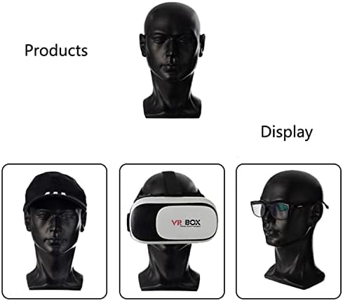 Faydorys PVC Mannequin Head, мат црна маникин глава ќелава манекен глава со машко лице за слушалки за приказ, слушалки, очила