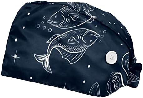 Niaocpwy риба облечена во маска за гас прилагодлива вратоврска назад унисекс капи, работни капачиња со копчиња и џемпери