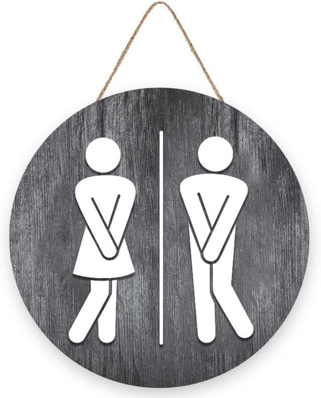 Смешни тоалети за тоалети за бања знаци бања знаци дрвени рустикални wallидни декор висечки фарма куќа украс Плакета за бања wallидна