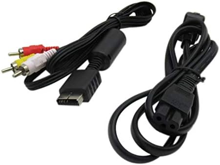 XSPEEDONLINE Нов пакет на кабел за PS2 AV и AC Power Cord за оригинален Sony PlayStation 2