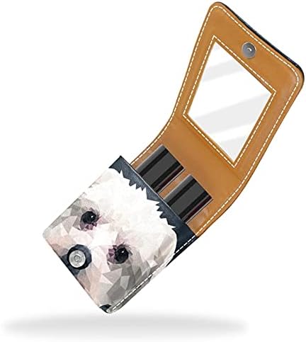 Малтешки Куче Портрети Кармин Држач За Кутија За Кармин Со Огледало, Пренослива Торбичка За Сјај За Усни За Патување, Водоотпорен