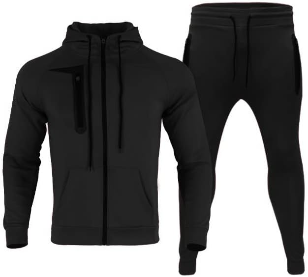IXYHPJP есенски спортски фитнес костум за машки младински планинари за спортска облека со качулка од џемпер од 2 парчиња