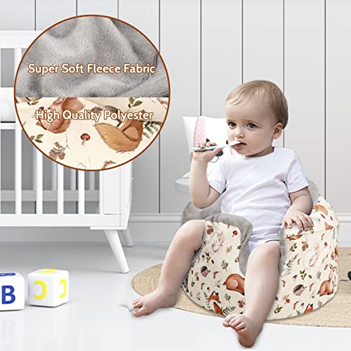 Бебе минки ќебе и кадифен бебешки седиште, меко и удобно, животно со акварел