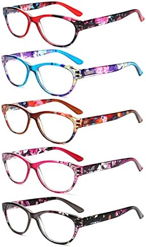 Сигван Дами Мачка Очила За Читање Очи 5 Пара Сина Светлина Блокирање На Пролетта Шарка Мода Печатење Читатели За Жени
