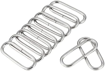 Uxcell метални овални прстенести токи 25x7,5 mm за торби појаси DIY сребрен тон 50 парчиња