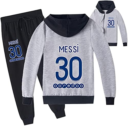 Атеекп Меси и Кристијано Роналдо Зипер јакна и обични панталони со џогер-PSG графички облеки