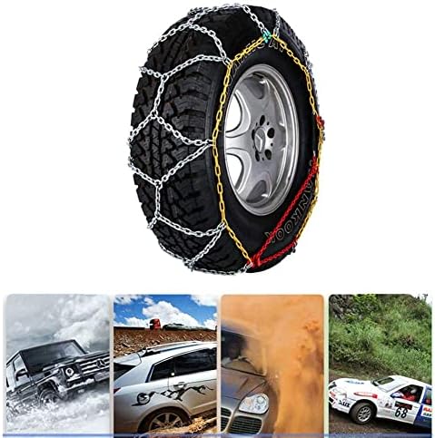 Снежни ланци на банда автомобил, 2 парчиња итни случаи против влечење на гуми за влечење на снег за лесни камиони/SUV/ATV Зимски гуми за безбедност